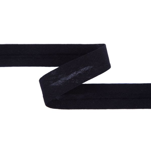 Косая бейка хлопковая 15 мм / 5 шт по 5.4 метра, _черный(080/081), Gamma GK-15C