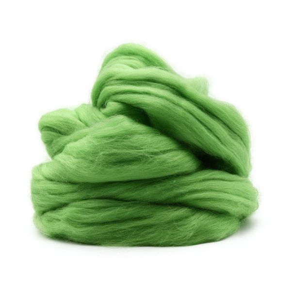 Шерсть для валяния Троицкая полутонкая 100%, 100 гр. цв.793 яркий салат