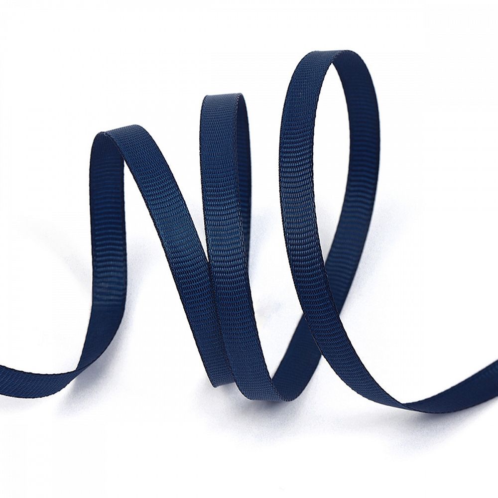 Лента репсовая (в рубчик) 6.0 мм, 370 т.синий уп. 27,4м