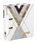 Регистратор ламинированный Wood&Stone 75 мм, 10 шт, Trend A4 арочный механизм, мрамор EC752701, Expert Complete