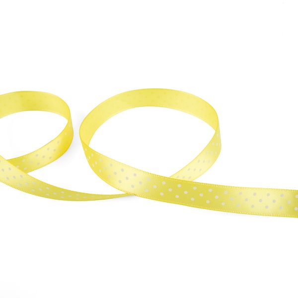 Лента атласная с рисунком 12.0 мм / 22.8 метров, D 117/001бежево-желтый/белый, Gamma ALP-121