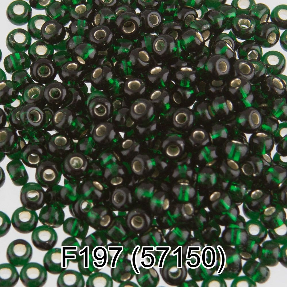 Бисер Gamma 10/0 (2.3 мм), 50 г, F197 т.зеленый, 57150, круглый 6