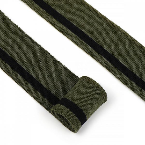 Подвяз (довяз) трикотажный 3.5х80 см, олива с черной полосой, уп. 1 шт