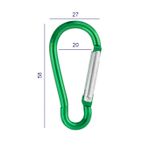 Карабин металл 20.0 мм (58х27 мм), 10 шт, 08 зеленый, Gamma GH 120/25/10