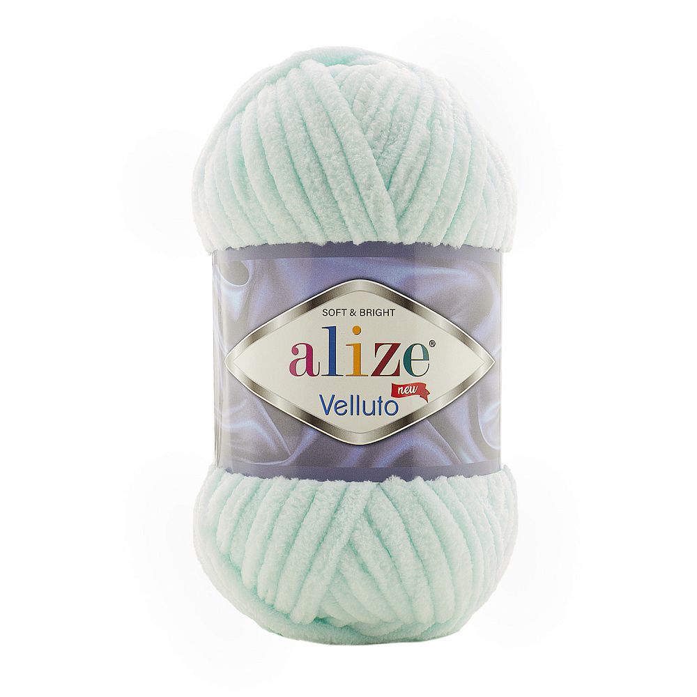 Пряжа Alize (Ализе) Velluto / уп.5 мот. по 100 г, 68м, 015 водяная зелень