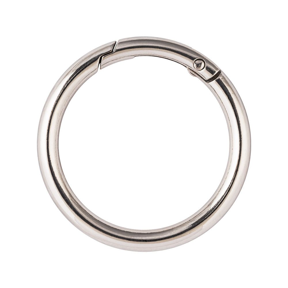 Карабин кольцо металл ⌀38 мм, 10 шт, 01 никель, Gamma GH-238