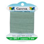 Лента (тесьма) шелковая 7.0 мм / 9.1±0.5 метров, 170/1 бл. бирюзовый, Gamma SR-7