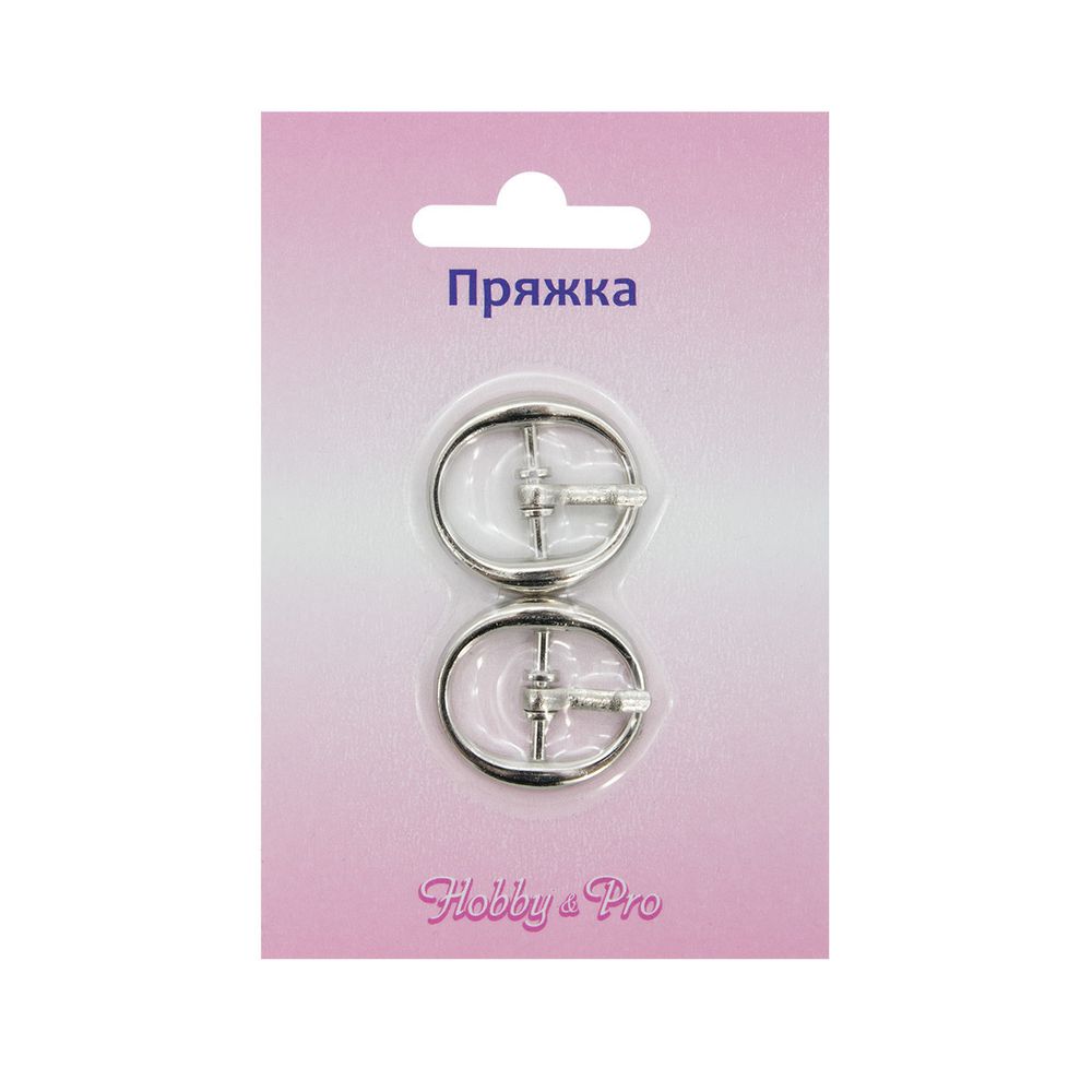 Пряжка обувная, 15 мм, никель, 2 шт, Hobby&Pro /TOS/