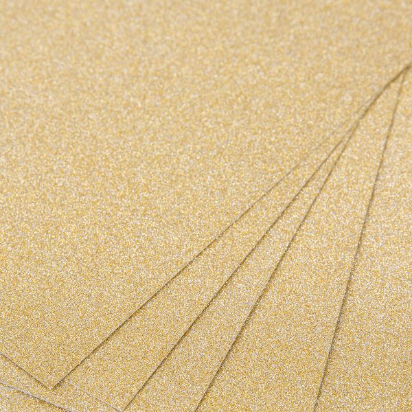 Бумага цветная глиттерная 250 г/м², А4, 21х29.7 см, 10 шт, 02-золото (gold), Vista-Artista GLIT-A4