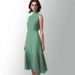 Штапель в горошек 90 г/м², 145 см / 2 метра, TBY.Vidt.05 цв.зеленый