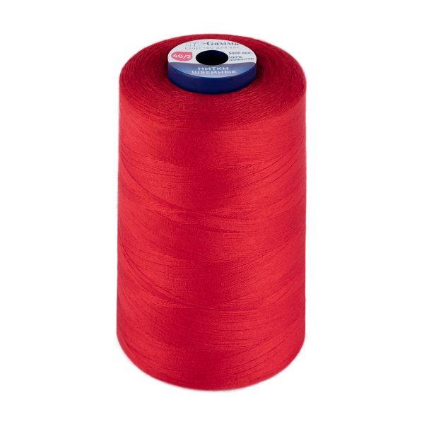 Нитки универсальные Gamma 40/2, 4570 м (5000 ярд) / 1 кат., 115 т.красный