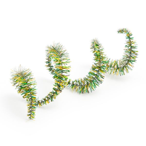 Проволока синельная блестящая Цветок 12 мм / 300мм, 15 шт, Astra&Craft (B-043 зеленый/желтый)