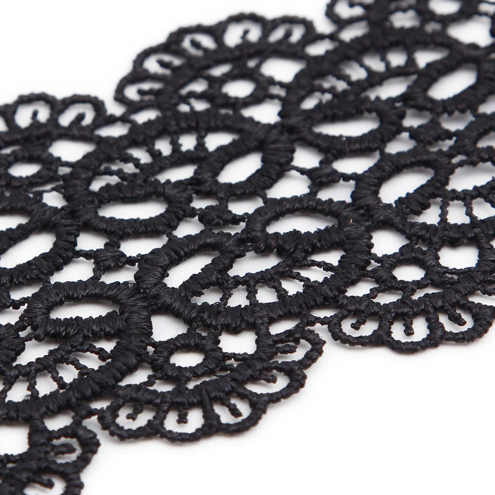 Кружево гипюр (плетёное) 65 мм / 9.14 метров, C580 черный
