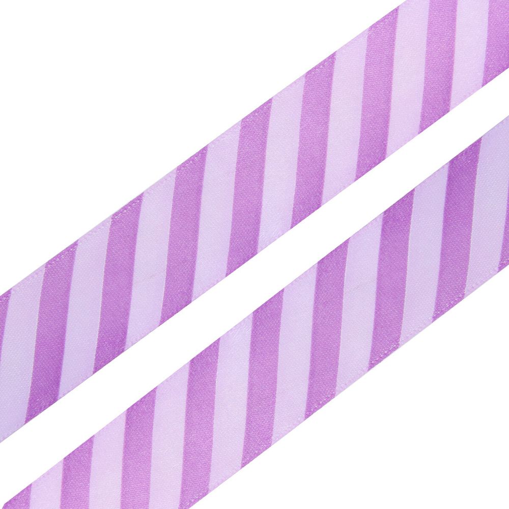 Лента атласная с рисунком 25.0 мм / 3 метра, Диагональ (фиолетовый), Globus