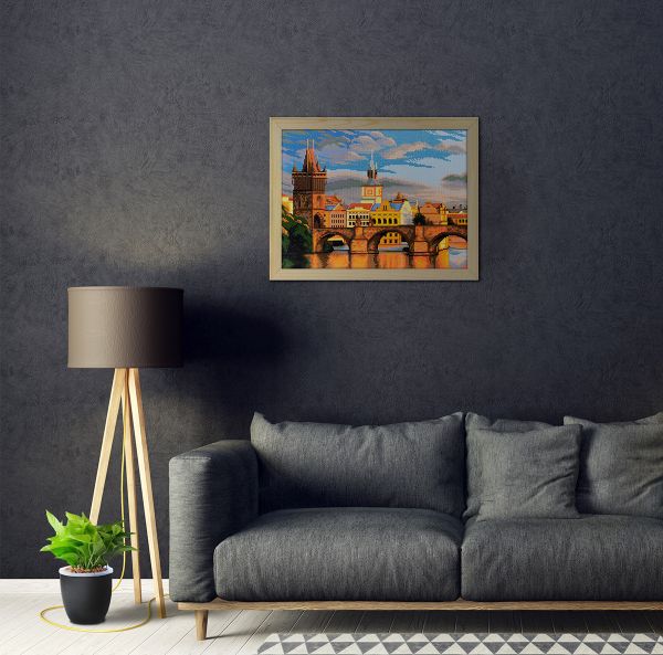 Алмазная (кристальная) мозаика Фрея, Прага. Карлов мост, 40х30 см