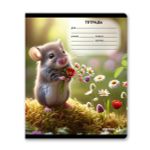 Тетрадь ученическая школьная, A5 18 л. на скобе 65 г/м², белизна 100% 20 шт клетка, 01414 Любопытные мордочки, Светоч Т75