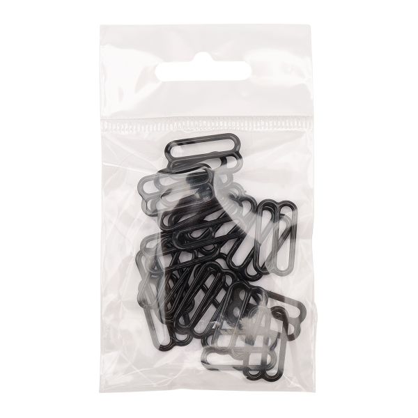 Рамки-регуляторы для бюстгальтера металл 20.0 мм, 20 шт, черный, ГВ1008