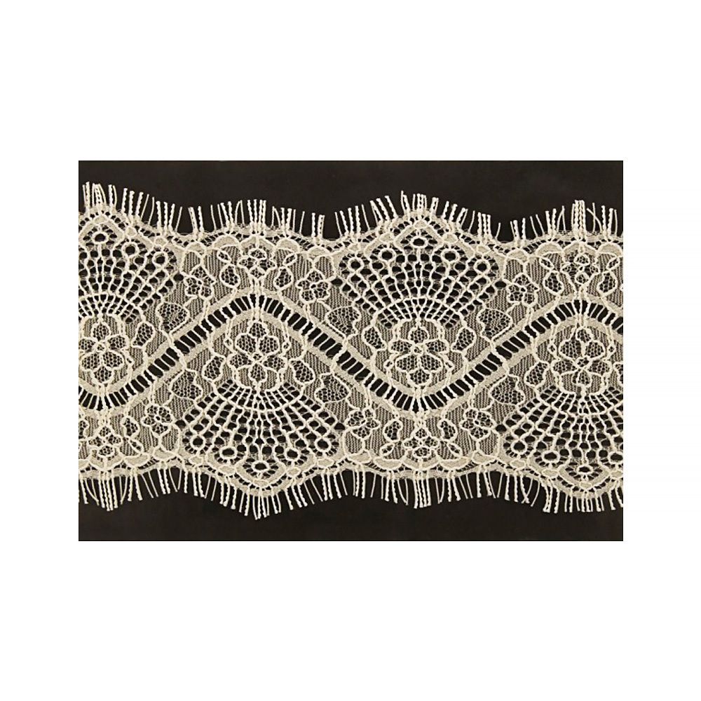 Кружево шантильи (реснички) 100 мм / 5х3 м, кремовый, Blitz LCE-33SH