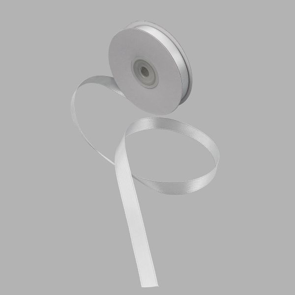 Лента атласная 2-сторонняя 12.0 мм / 22.86±1 метров, C1188 серебристый, 6102-0002, Globus