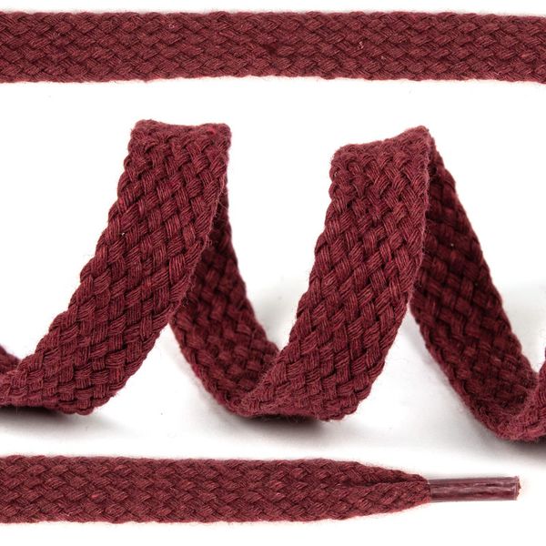 Шнурки плоские 15мм х/б дл.150см цв.014 краповый (10 комп)