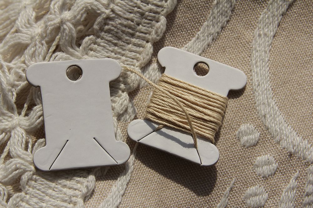 Бобины для мулине картон 4.1 см, 40 шт, белый, Gamma LBK-40