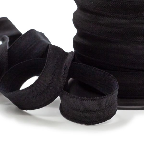 Резинка бельевая (окантовочная) блестящая 15.0 мм / 50 метров, черный