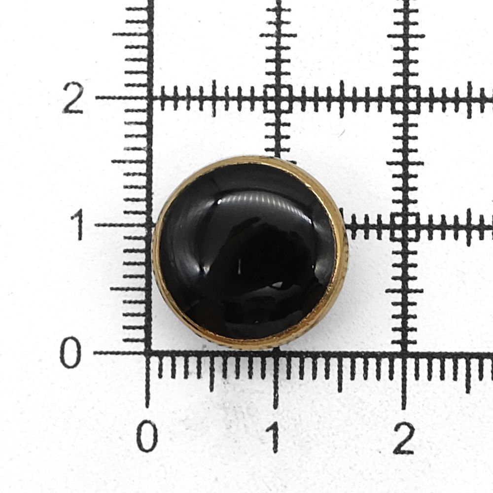 Пуговицы на ножке металл 24L (зол/цв. черный), 36 шт