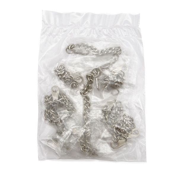 Вешалка-цепочка для одежды 100х5 мм, никель, 10 шт