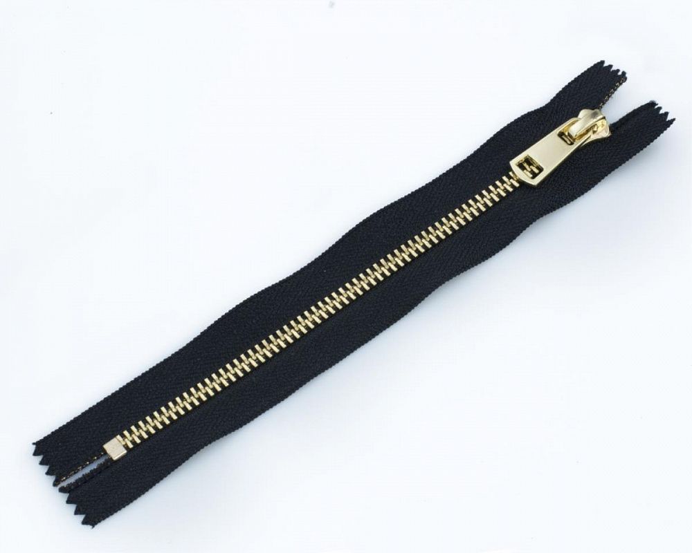 Молния металл Т5 (5 мм) 1 зам., н/раз., 18 см, св.золото, D580 черный, MaxZipper Premium, 1 шт