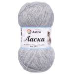 Пряжа Astra Premium (Астра Премиум) Ласка / уп.3 мот. по 100 г, 370 м, 901 светло-серый