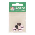 Хрустальные стразы в цапах формы капля, розовый 10х14 мм, 5 шт., АЦ006НН1014