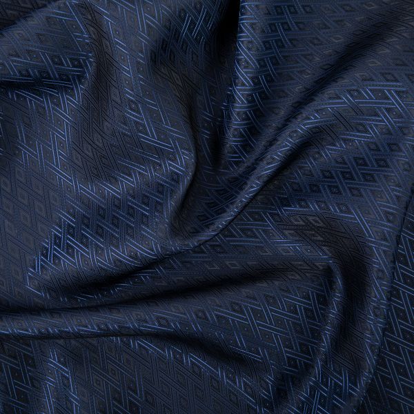 Ткань подкладочная (таффета) с рисунком 96 г/м², 100х145 см, 105 т.синий (абстрактный), Gamma JTR