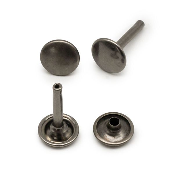 Хольнитены сумочные ⌀12 мм, h=20 мм, темное серебро, двухсторонний, BIG, 100 шт