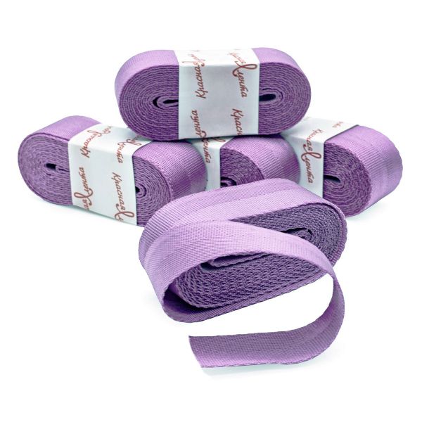 Стропа (ременная лента) 25 мм / 5х2.5 метра, толщ. 1.0 мм, [15.1 г/пог.м], 100% п/п, 18 сиреневый