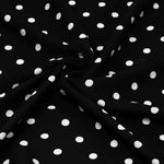 Штапель в горошек 90 г/м², 145 см / 2 метра, TBY.Vidt.01 цв.черный