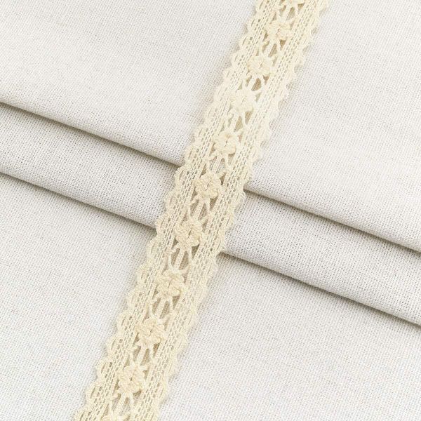 Тесьма отделочная 28 мм / 18.2 метра, А7463 хлопок, вязаная, бежевый, 21229