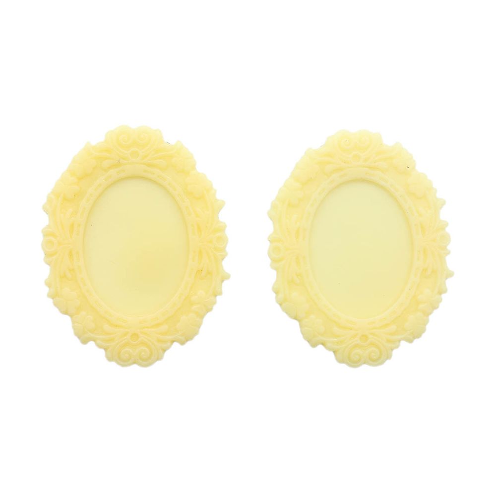 Основы для камей, желтый, вн.3,9х5/внутр.1,8х2,5 см, 2 шт, Vintage Line