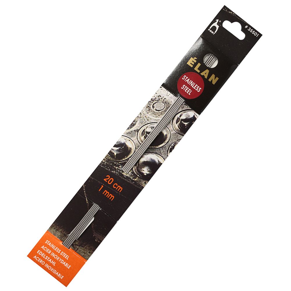 Спицы чулочные Pony Elan ⌀1,0 мм, 20 см, сталь, 5 шт