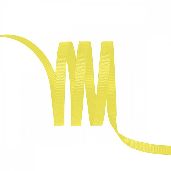 Лента репсовая (в рубчик) 6.0 мм / 22.8±1 метра, 640 желтый, Magic4Hobby