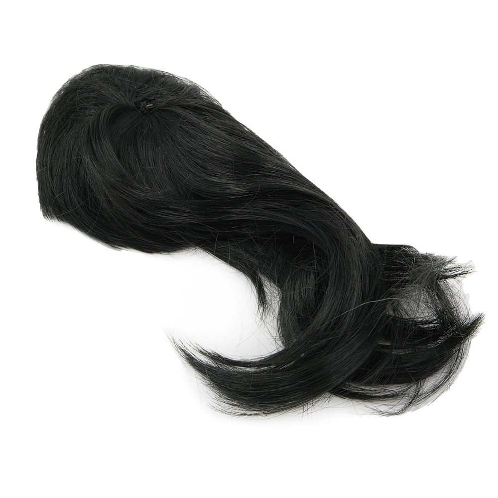 Парик для кукол (прямые волосы), 5х15см (черный), AS16-19