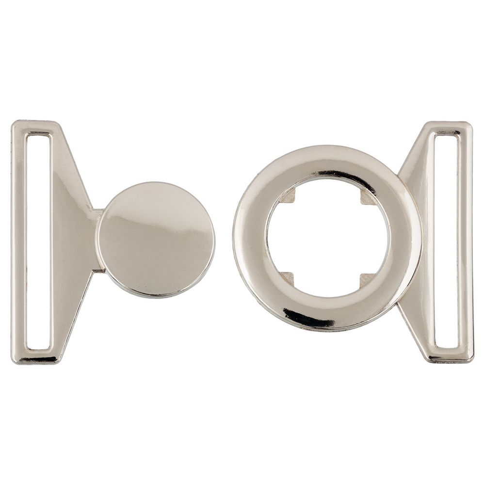 Застежка декоративная металл 65х55 мм, 5 шт, 04 никель, Gamma GH 1075