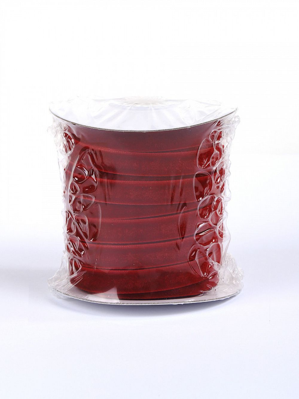 Лента бархатная (тесьма) 10 мм / 22.86±1 метра, TBY10VR42, нейлон, т.красный