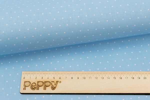 Ткань для пэчворка Peppy Бабушкин сундучок, отрез 50х55 см, 140 г/м², БС-52 горох голубой, Peppy