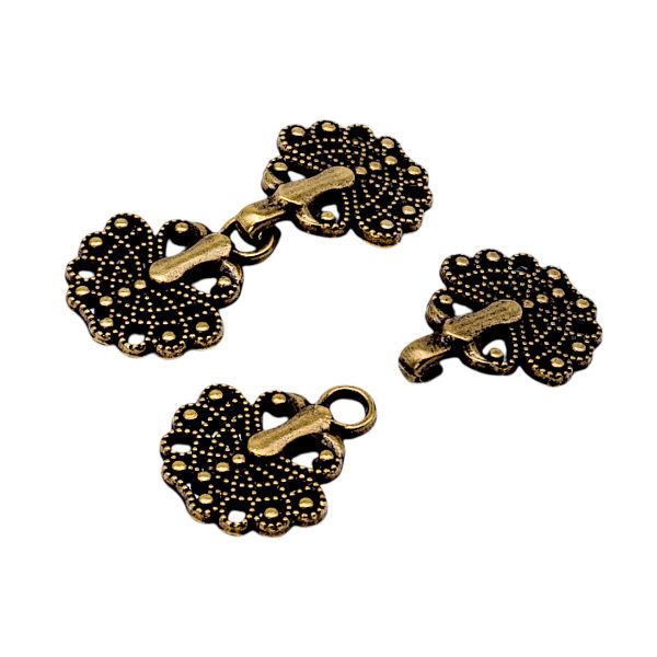 Крючки пришивные декоративные 37х17 мм, ag, 10 шт