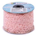 Кружево на сетке 67 мм / 10 м, пудровый, Gamma GKMB-6701M