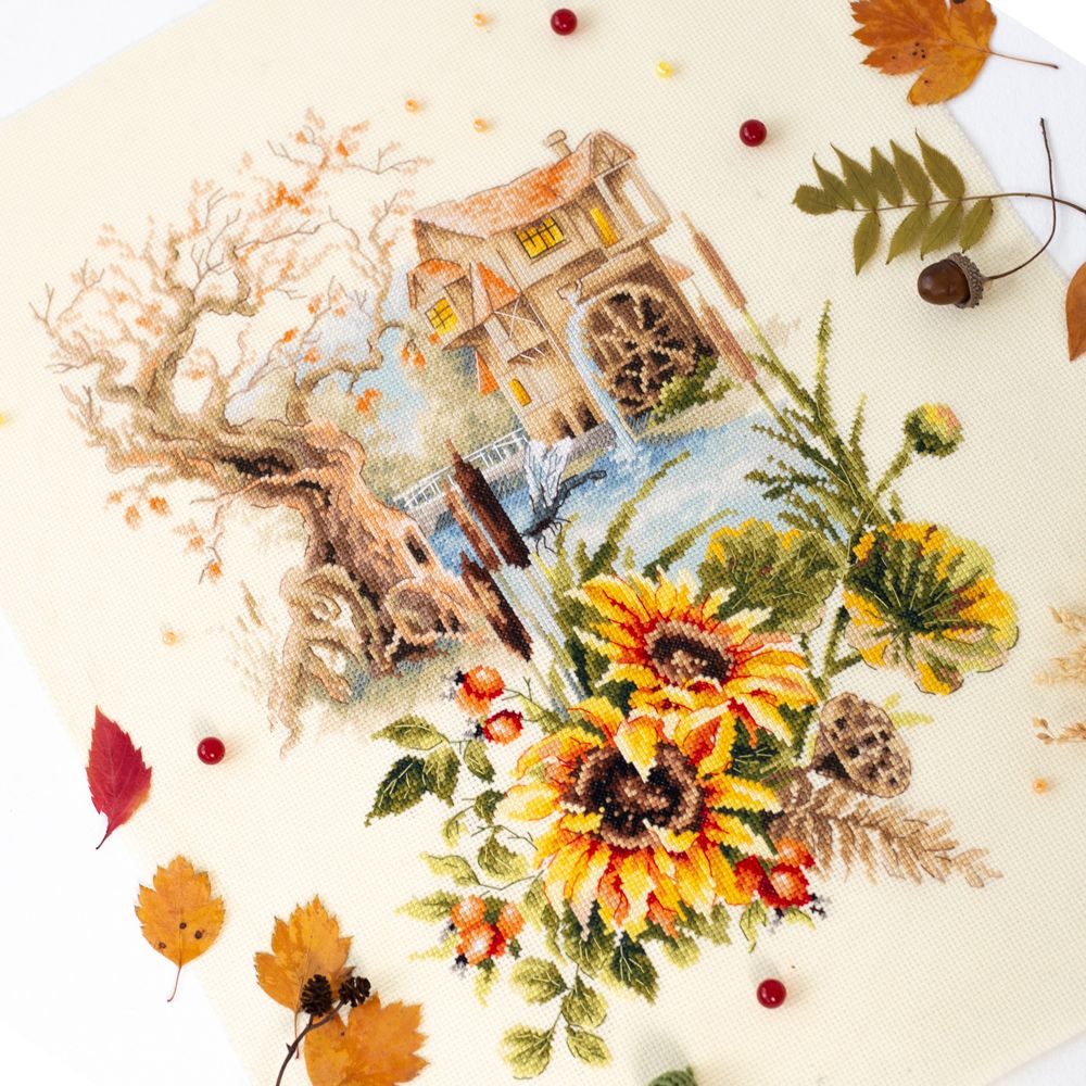 Набор для вышивания нитками Чудесная игла, Старая мельница, 28х38 см