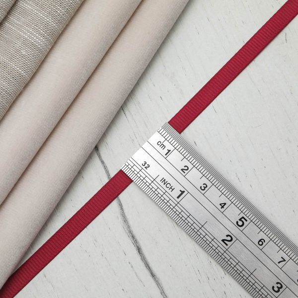 Лента репсовая (в рубчик) 6.0 мм, 028 т.красный, уп.18,28 м