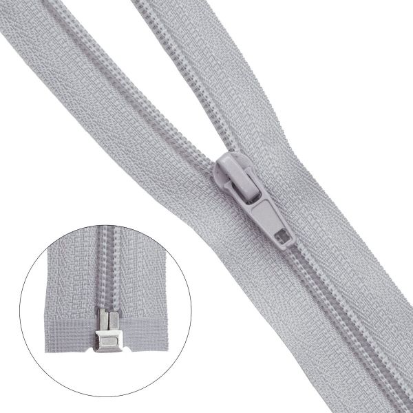 Молния спираль (витая) Т5 (5 мм) 1 зам., разъем., 65 см, 154, 310 бледно-серый, 10 шт