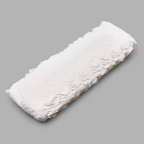 Кружево шитьё 73 мм / 13.72 м, 100% хлопок, неотбеленный