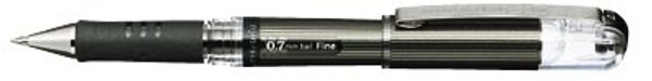 Ручка гелевая с металлическим наконечником Hybrid Gel Grip DX 0.7 мм, 12 шт, K227-A черный стержень, Pentel